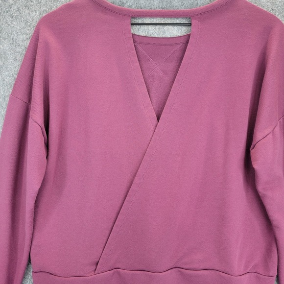 Nike Dri-FIT Pullover Womens Large Crewneck Sweatshirt Back Cut Out Workout Gym - Picture 4 of 11